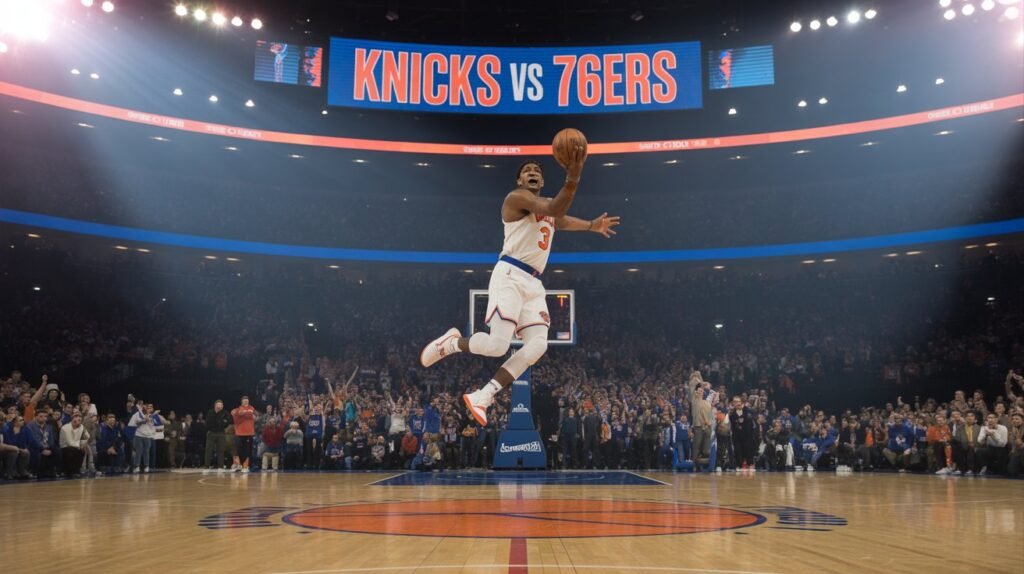 knicks vs 76ers match player stats