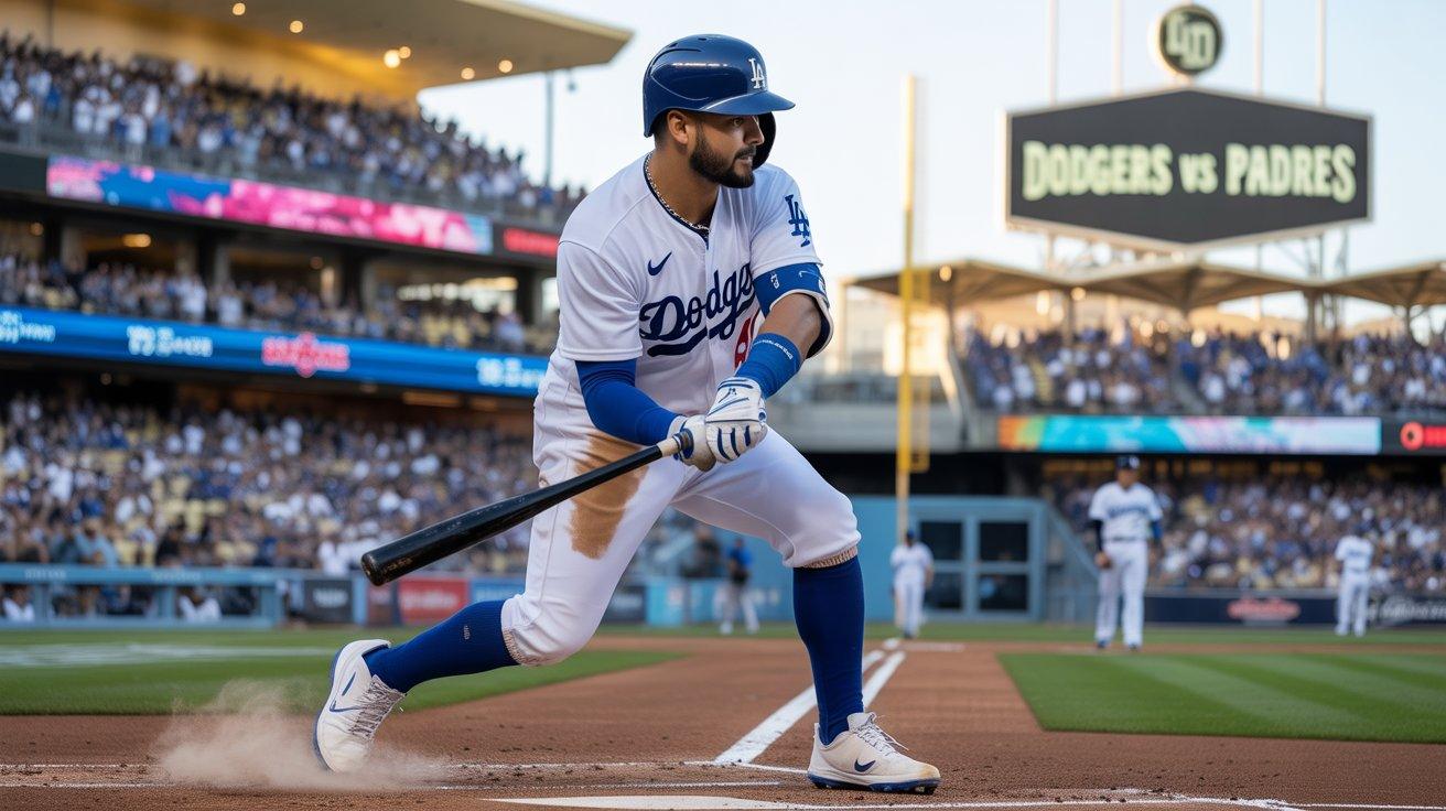 dodgers vs padres match player stats