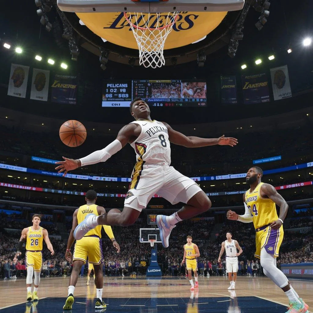new orleans pelicans vs lakers match player stats