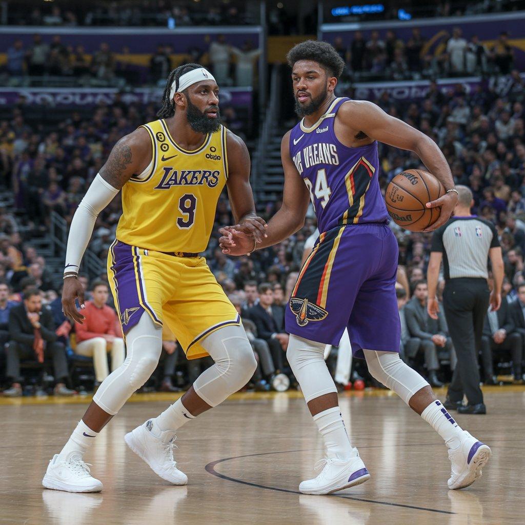 new orleans pelicans vs lakers match player stats