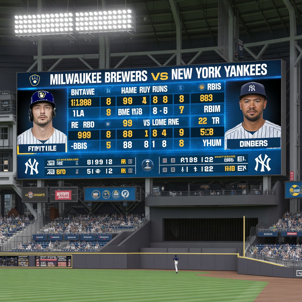 milwaukee brewers vs new york yankees match player stats