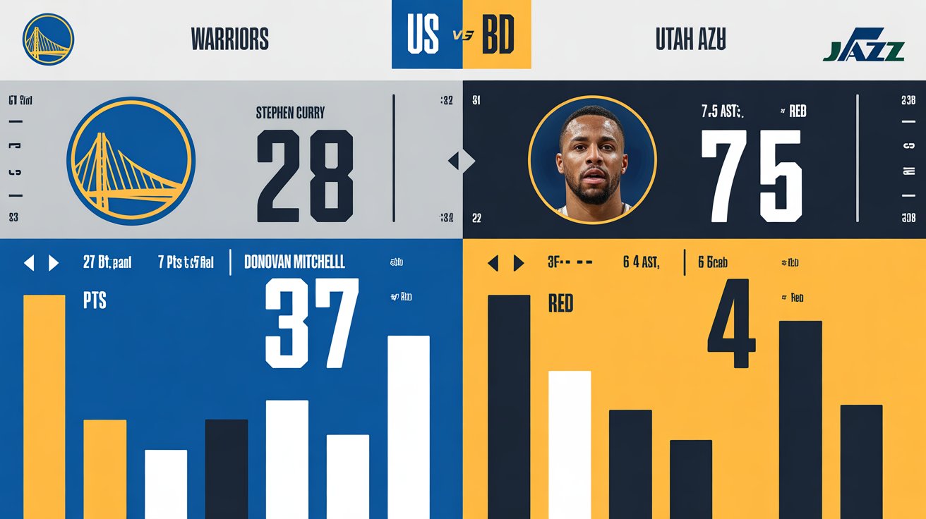 golden state warriors vs utah jazz match player stats