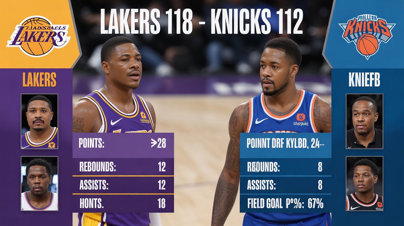 lakers vs knicks match player stats