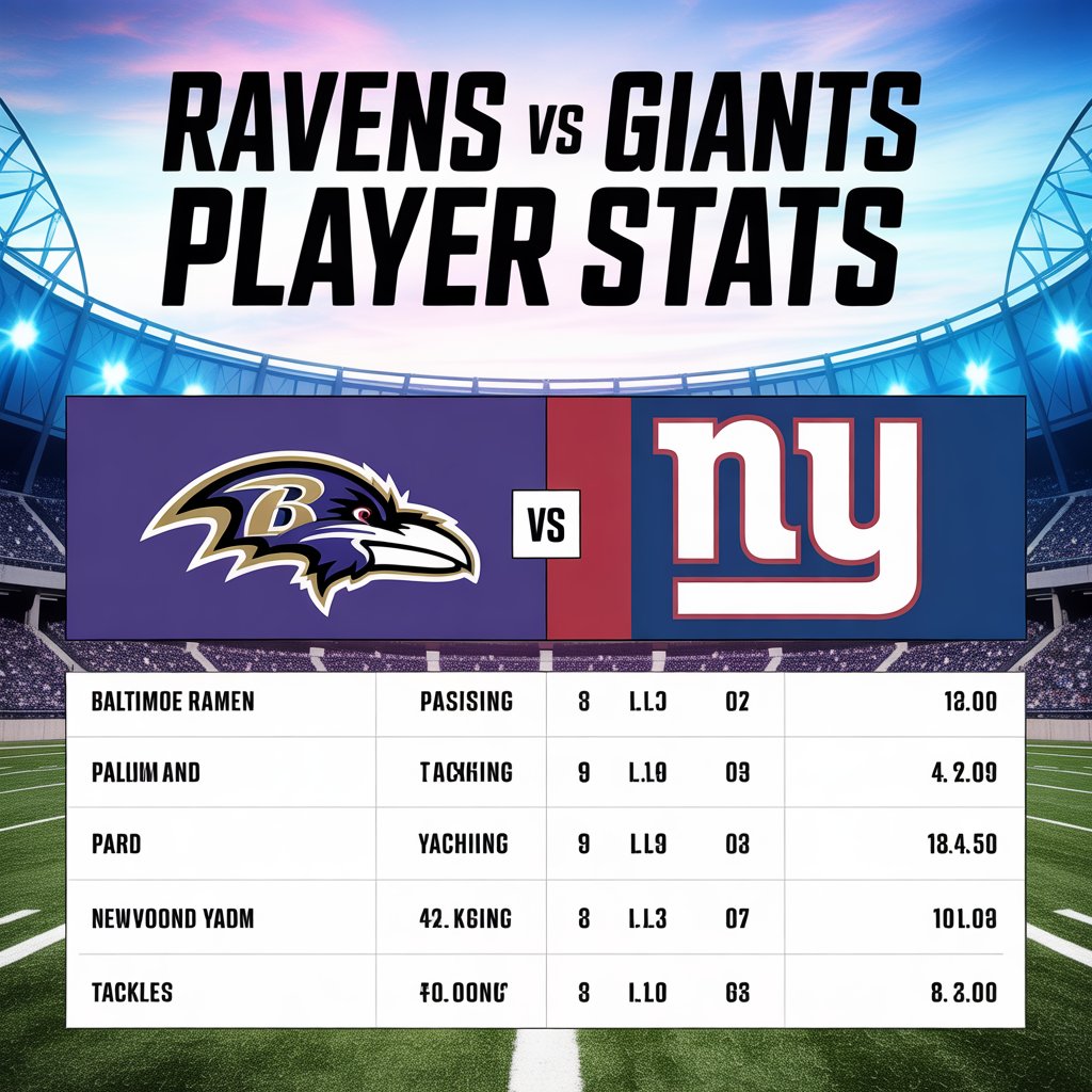 baltimore ravens vs new york giants match player stats