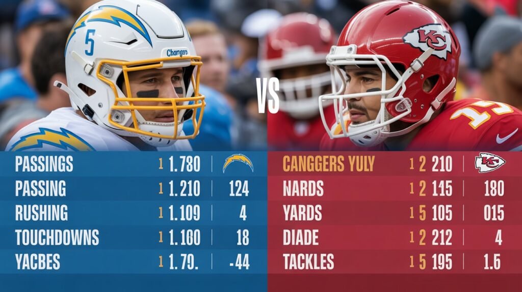 chargers vs kansas city chiefs match player stats