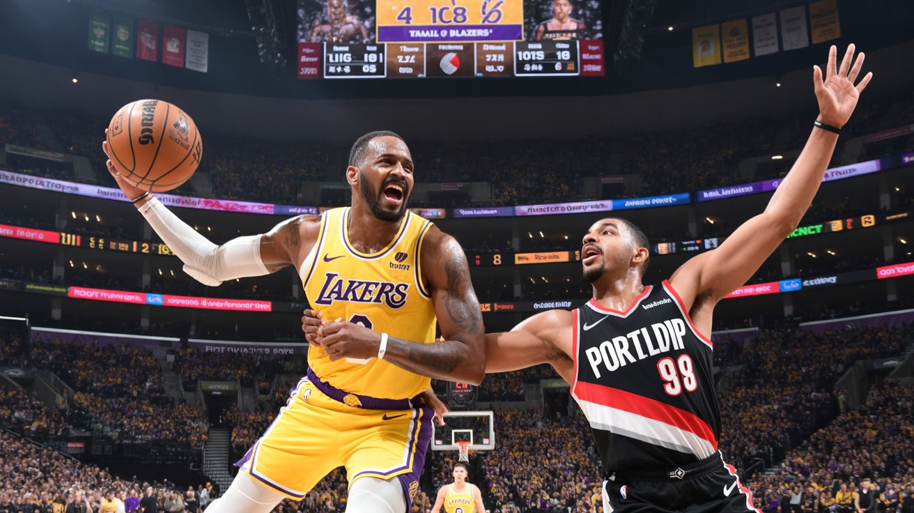 lakers vs portland trail blazers match player stats
