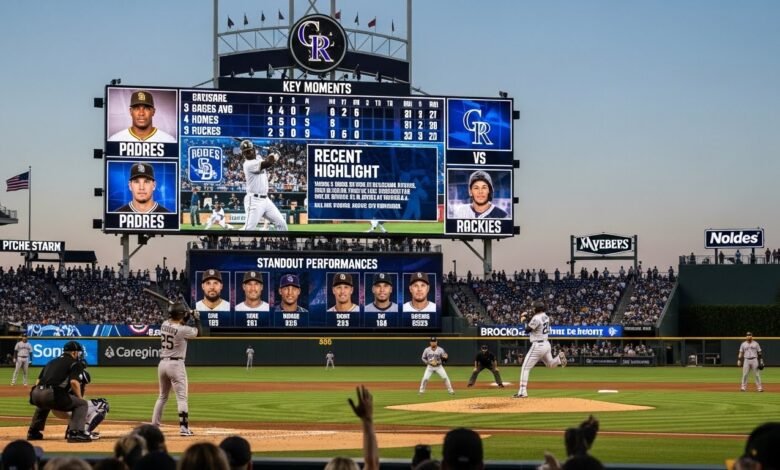padres vs colorado rockies match player stats