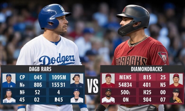 dodgers vs diamondbacks match player stats