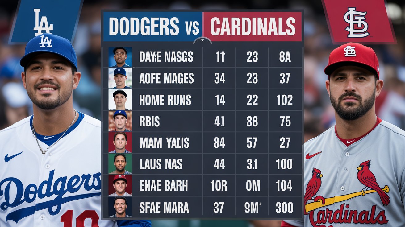 dodgers vs st. louis cardinals match player stats