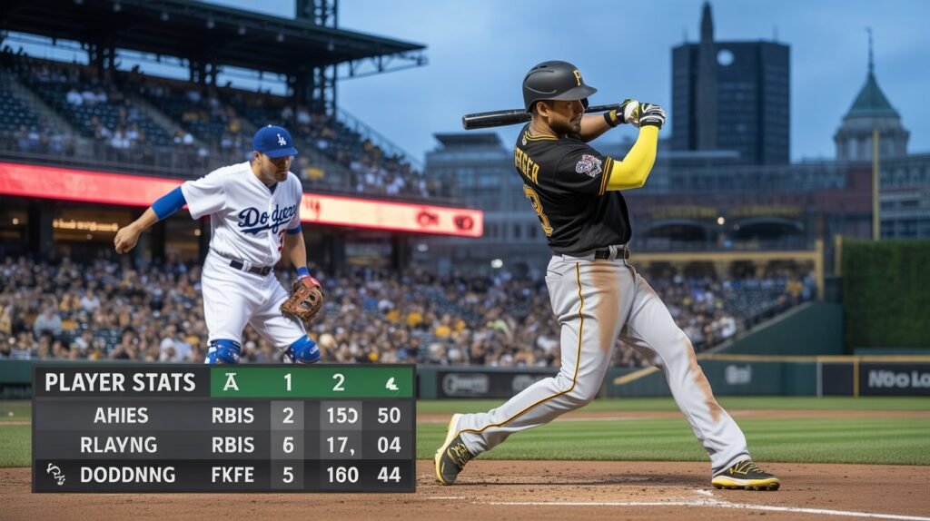 pittsburgh pirates vs dodgers match player stats