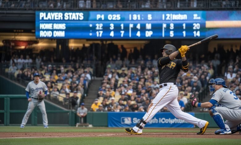 pittsburgh pirates vs dodgers match player stats