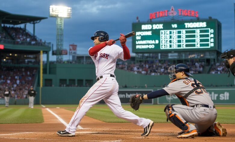 red sox vs detroit tigers match player stats