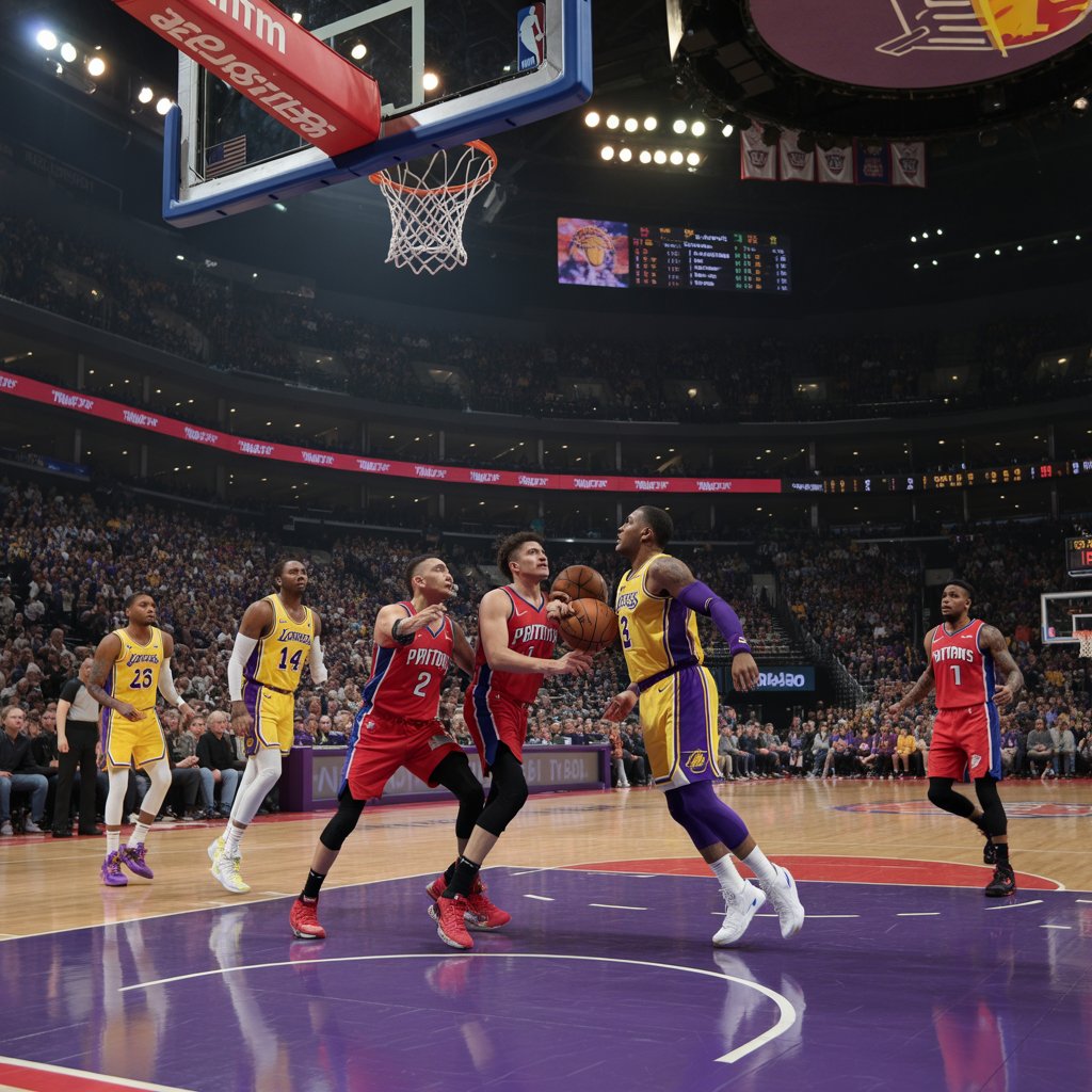 detroit pistons vs lakers match player stats