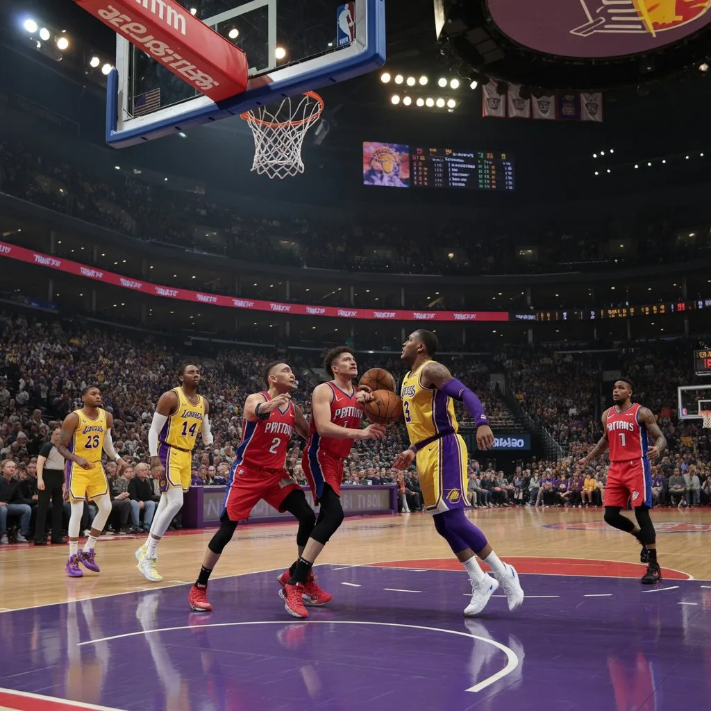 detroit pistons vs lakers match player stats