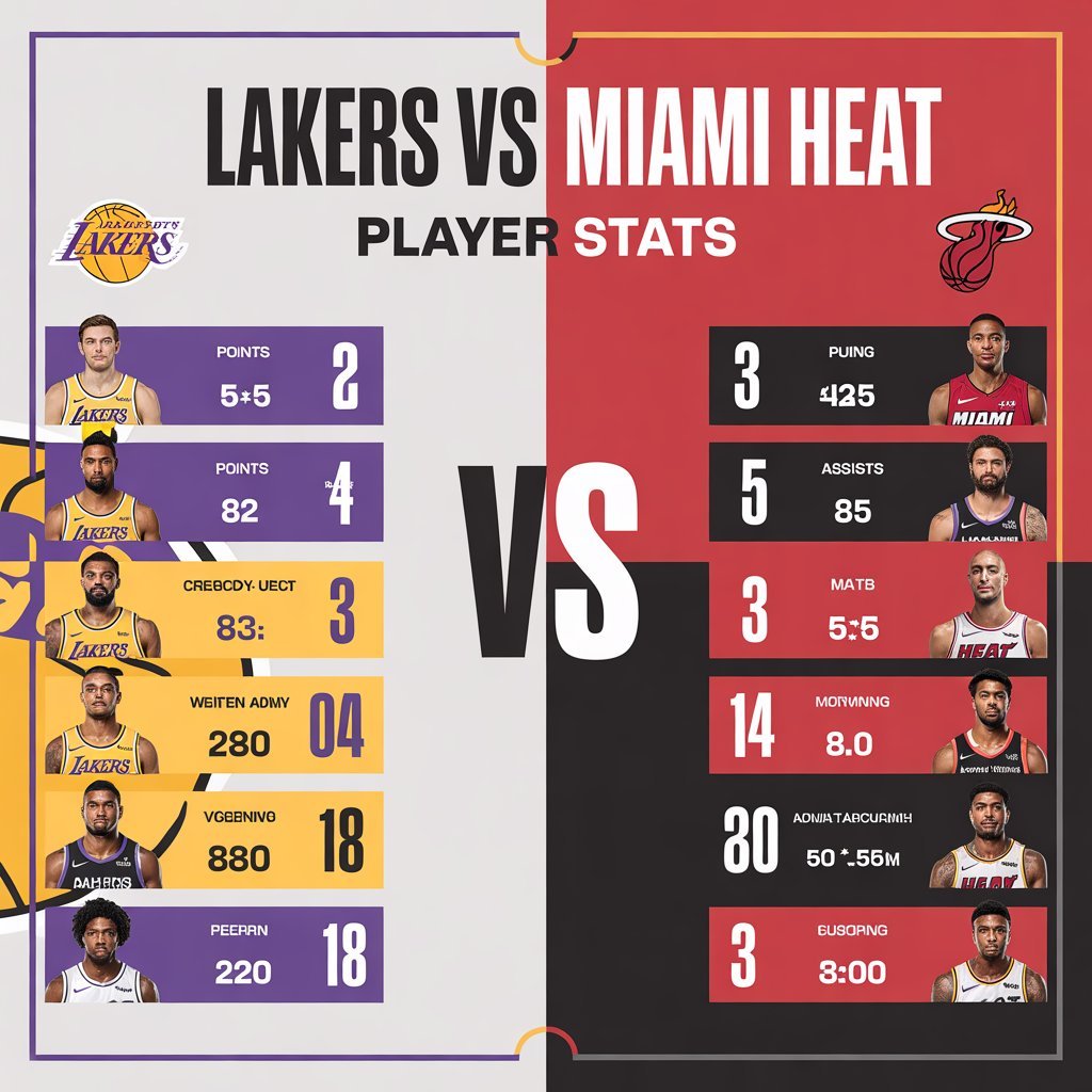 lakers vs miami heat match player stats