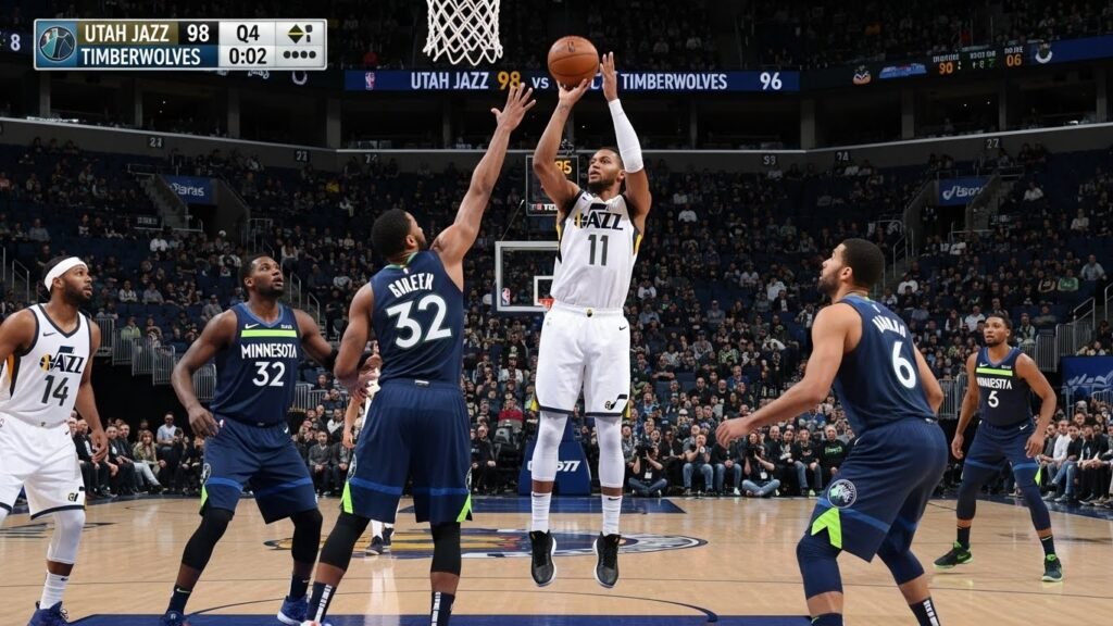 utah jazz vs timberwolves match player stats