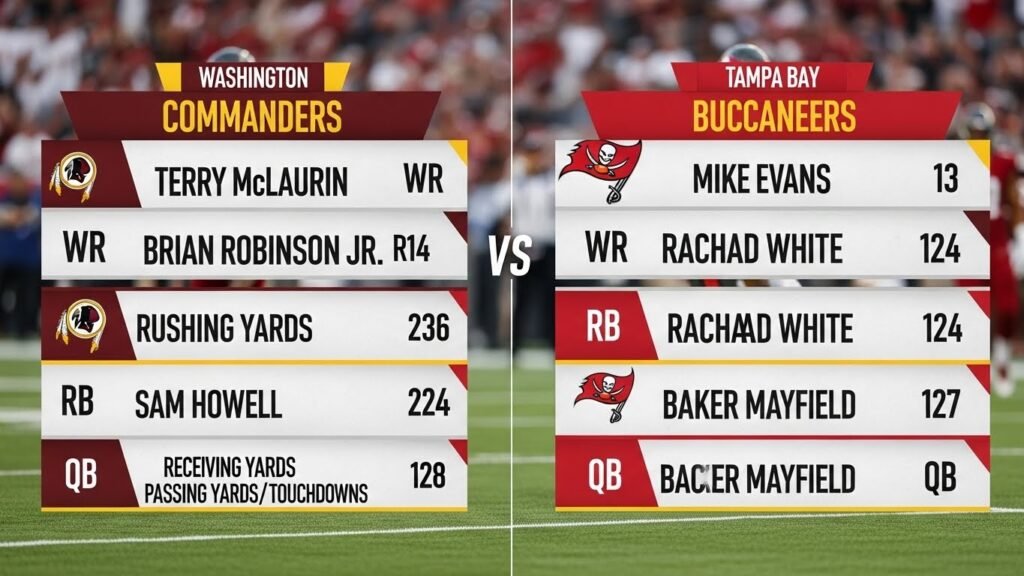washington commanders vs tampa bay buccaneers match player stats