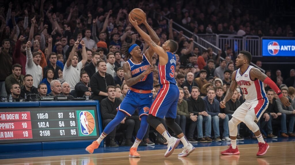 knicks vs detroit pistons match player stats