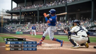 mets vs milwaukee brewers match player stats