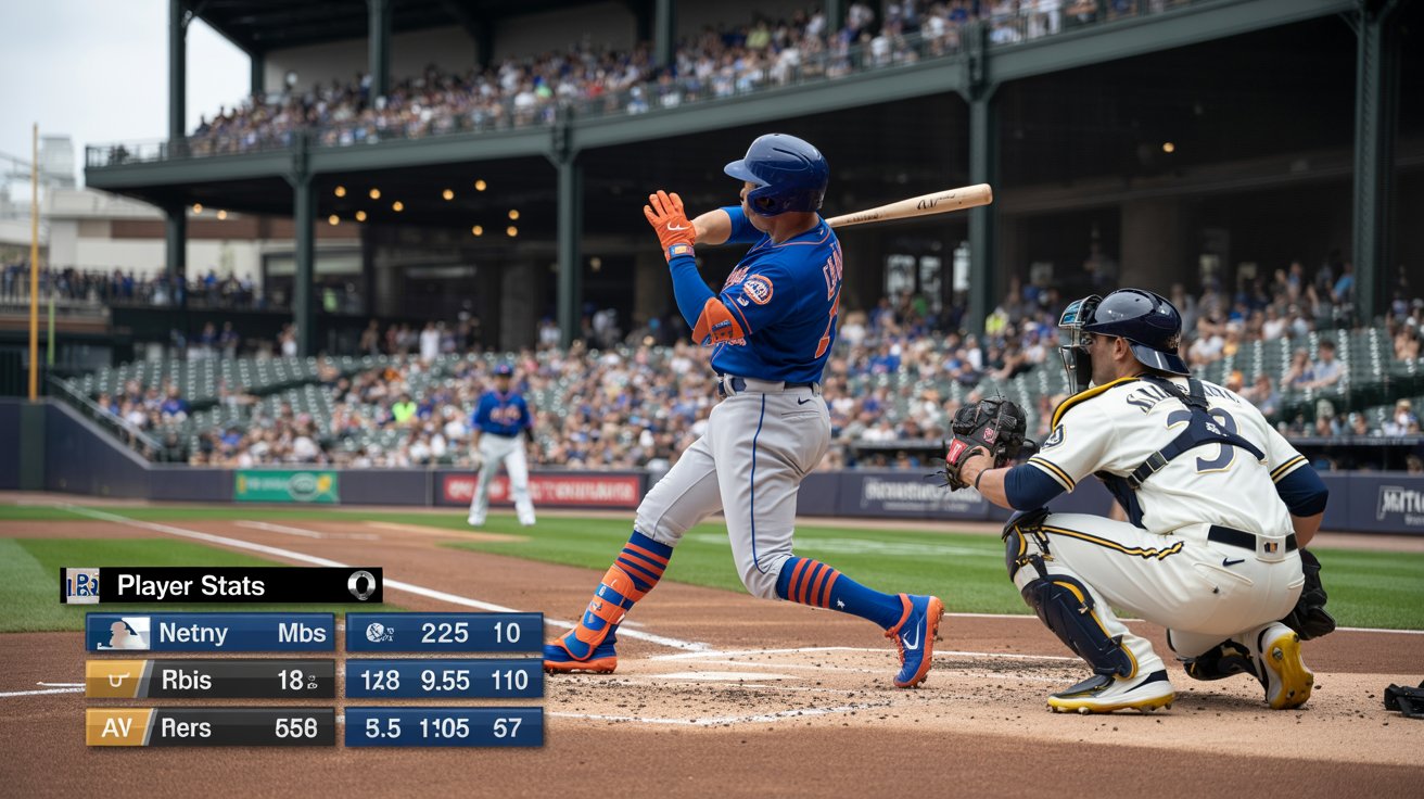 mets vs milwaukee brewers match player stats