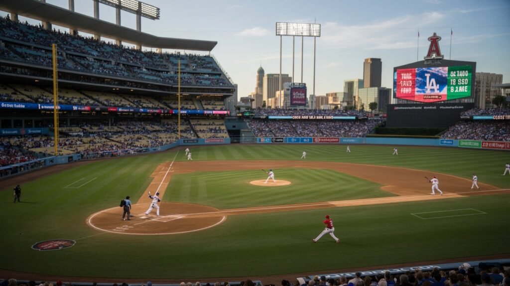 los angeles angels vs dodgers match player stats