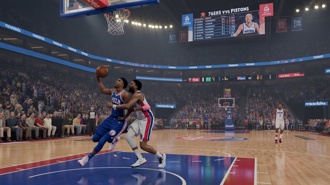 76ers vs detroit pistons match player stats