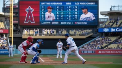 los angeles angels vs dodgers match player stats