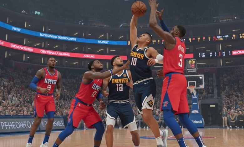 la clippers vs denver nuggets match player stats