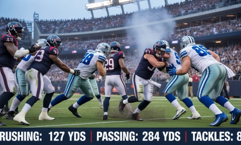 houston texans vs dallas cowboys match player stats