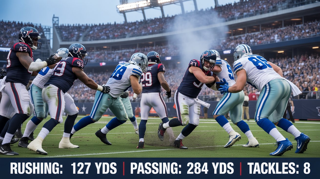 houston texans vs dallas cowboys match player stats