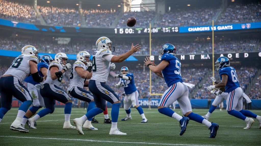 los angeles chargers vs new york giants match player stats