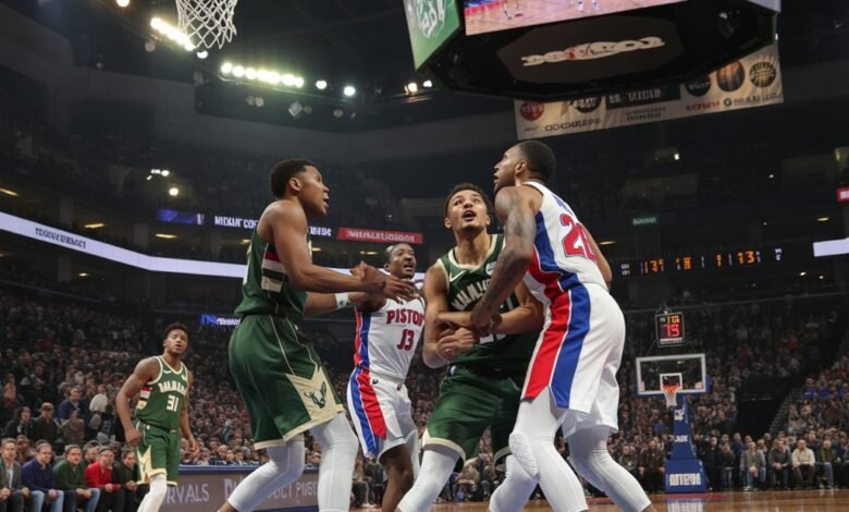 milwaukee bucks vs detroit pistons match player stats