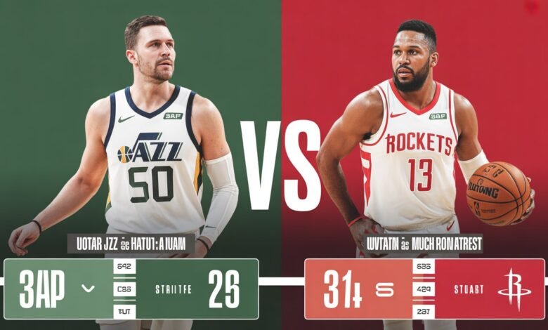 utah jazz vs houston rockets match player stats