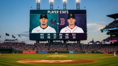 miami marlins vs red sox match player stats