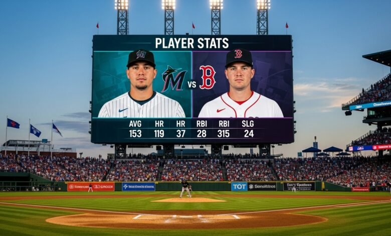 miami marlins vs red sox match player stats