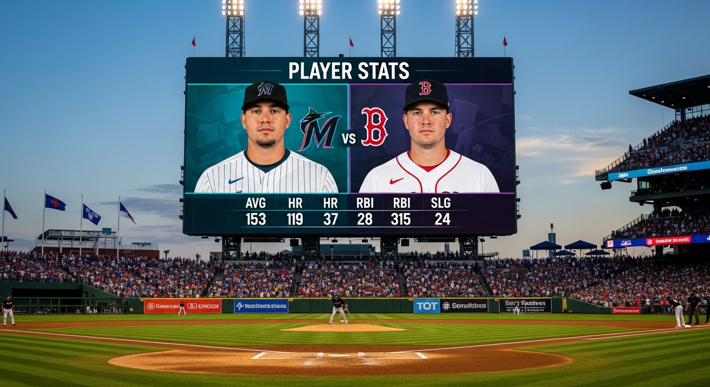 miami marlins vs red sox match player stats