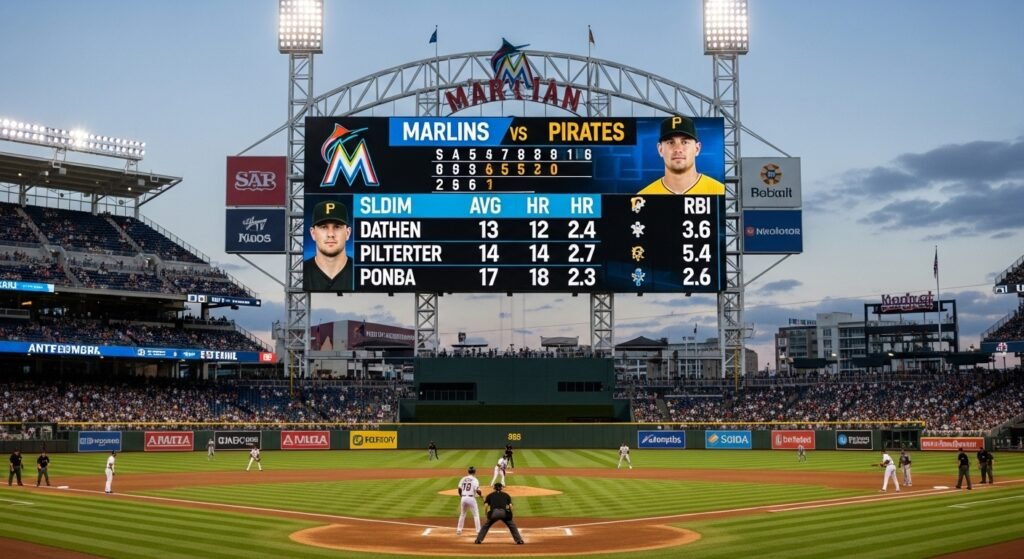 miami marlins vs pittsburgh pirates match player stats