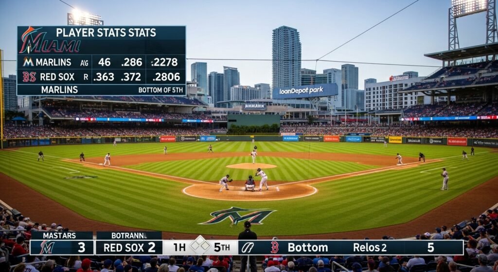 miami marlins vs red sox match player stats