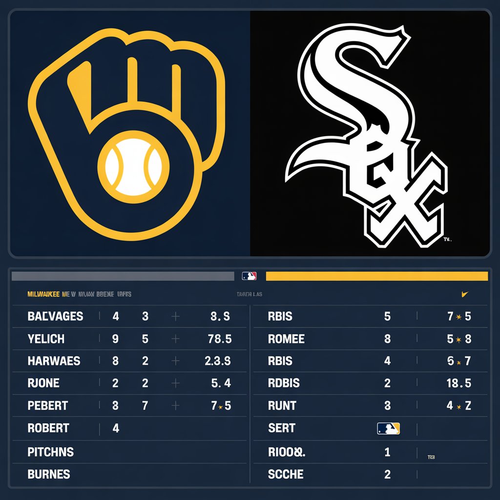 milwaukee brewers vs white sox match player stats