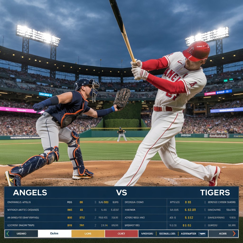 los angeles angels vs detroit tigers match player stats