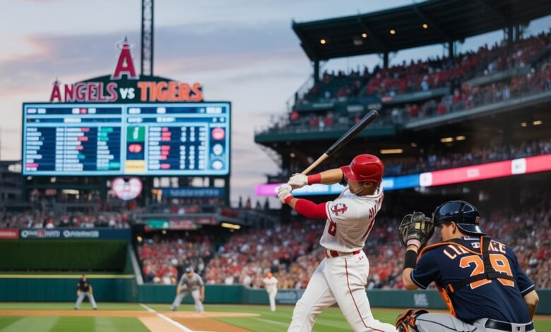 los angeles angels vs detroit tigers match player stats