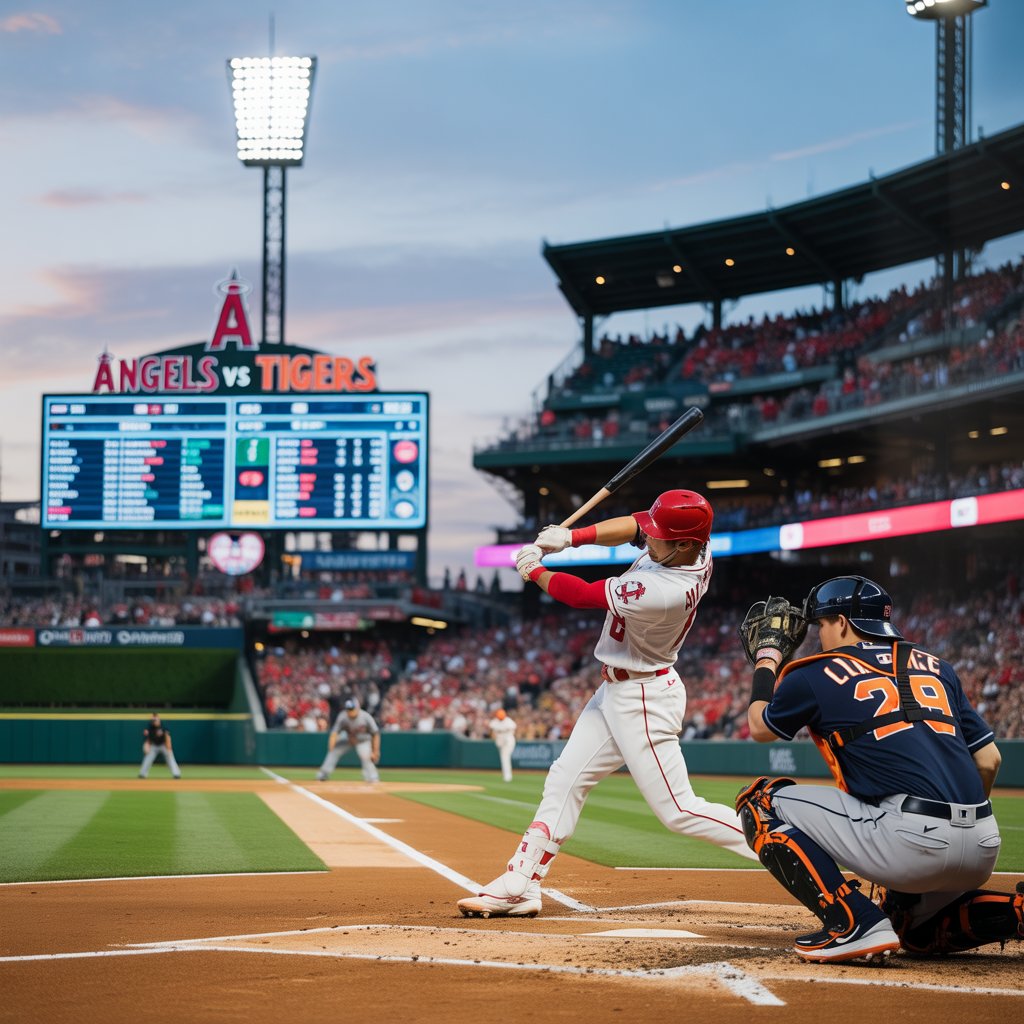 los angeles angels vs detroit tigers match player stats