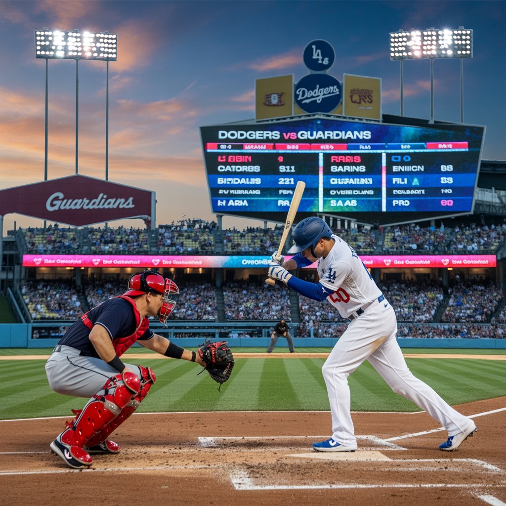 dodgers vs cleveland guardians match player stats