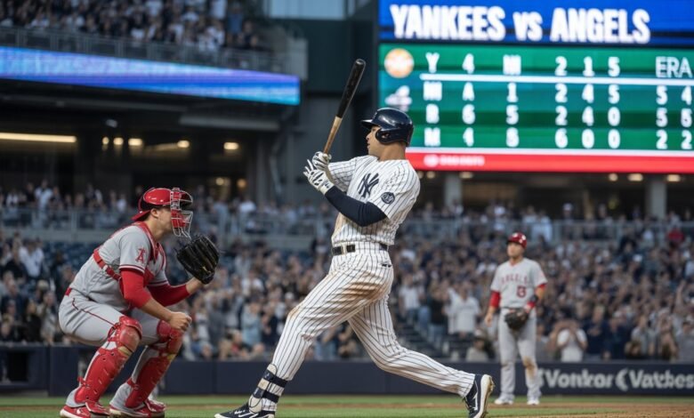 new york yankees vs los angeles angels match player stats