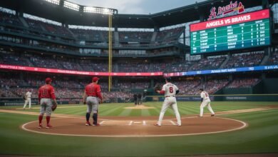 los angeles angels vs atlanta braves match player stats