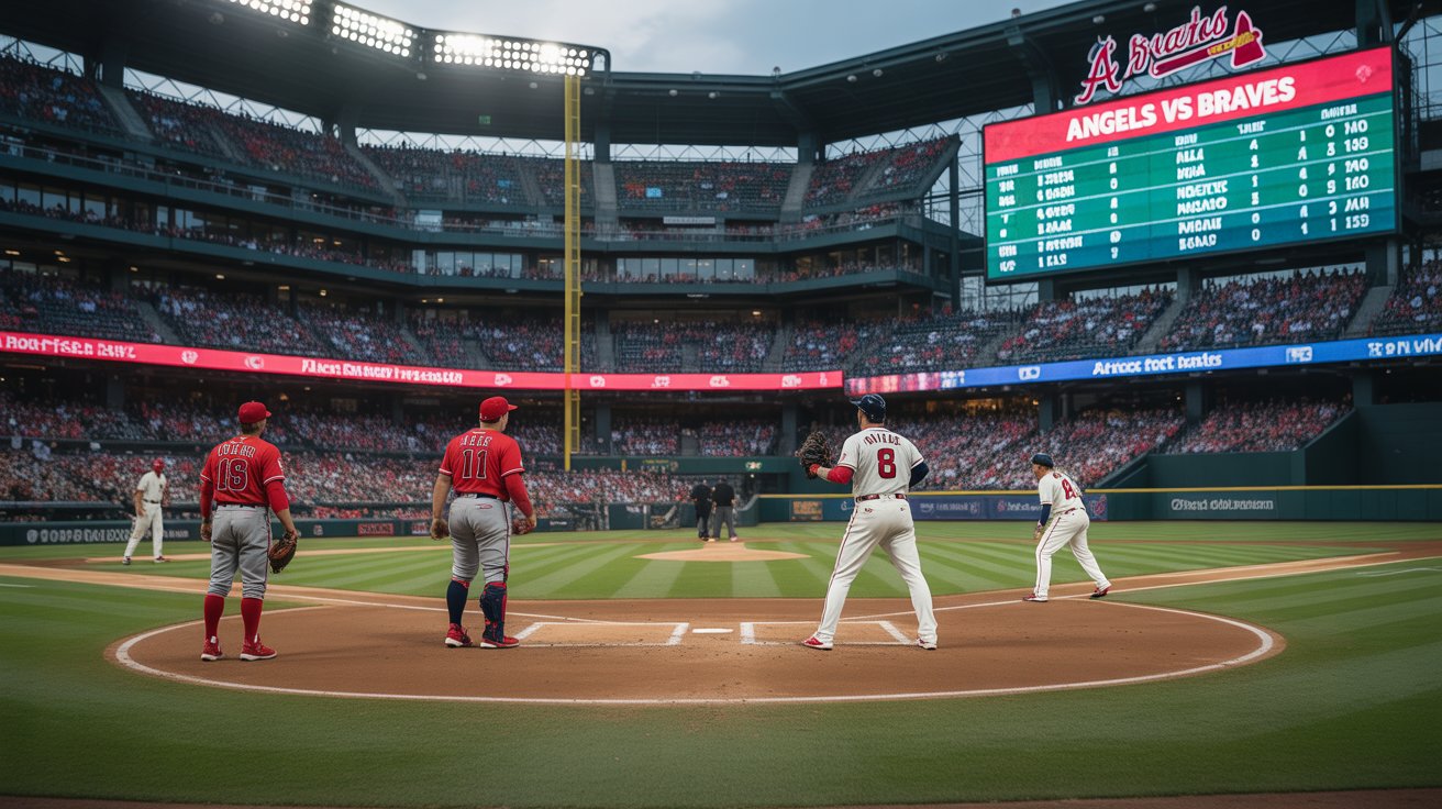 los angeles angels vs atlanta braves match player stats