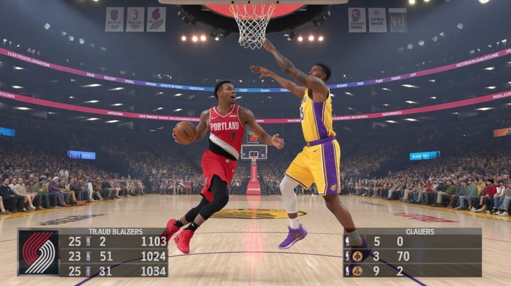 portland trail blazers vs lakers match player stats