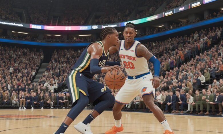 utah jazz vs knicks match player stats