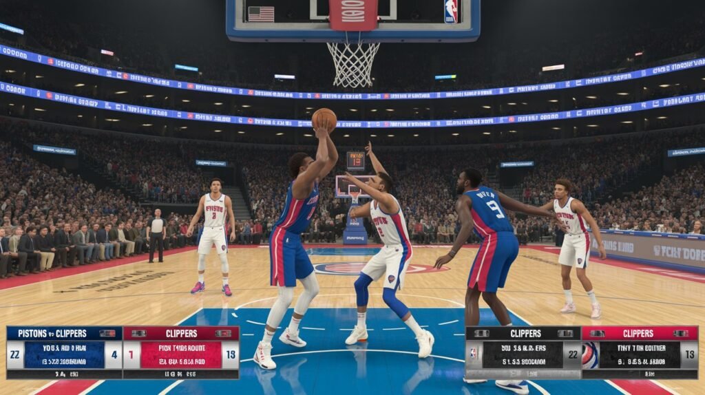 detroit pistons vs la clippers match player stats