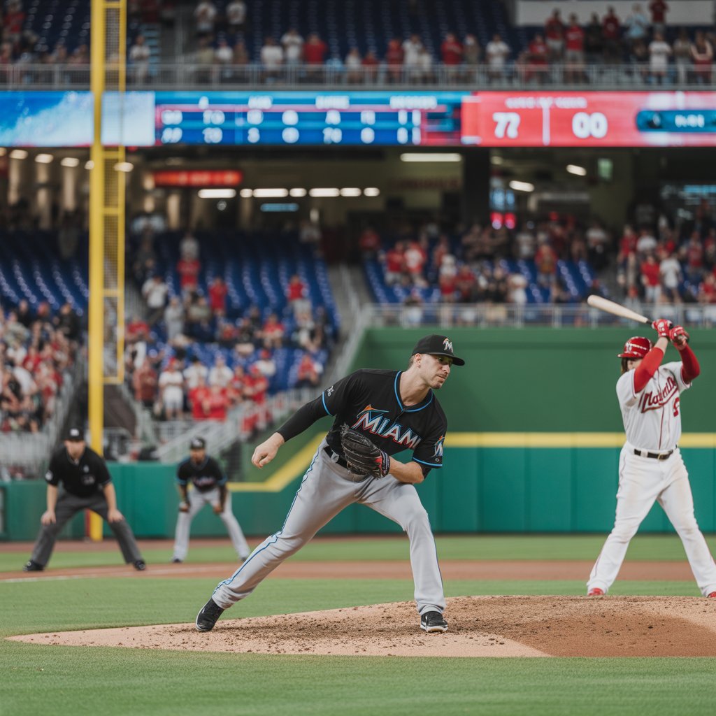 miami marlins vs washington nationals match player stats
